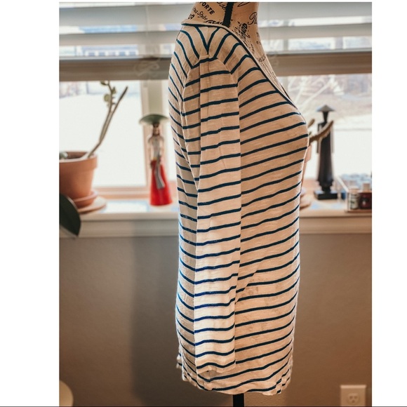 Madewell 3/4 Length Stripped Tee - size Small - Picture 3 of 7